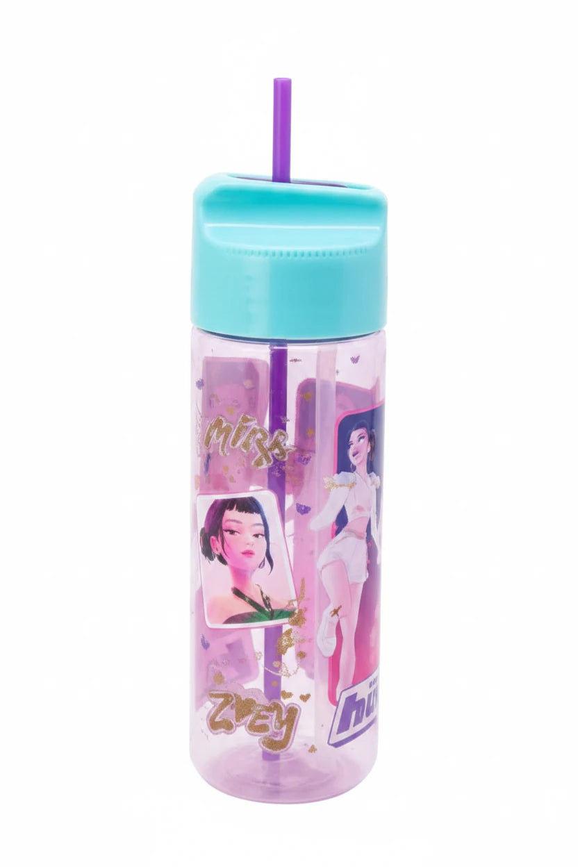 Bouteille avec paille en plastique Hydro tritan Kpop démon Hunters 540 ml