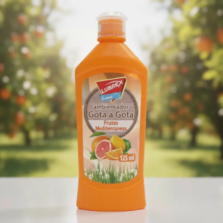 (Précommande) Désodorisant Liquide Ultra-Concentré “Goutte à Goutte” LUBREX – Parfum Fruits Méditerranéens (125ml)