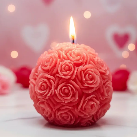 (Précommande) Bougie Parfumée “Sphère de Roses” – Collection Prestige Saint-Valentin