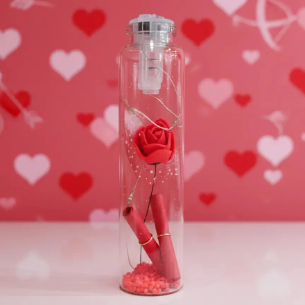 (Précommande) Mini Fiole Lumineuse “Rose Éternelle & Message”