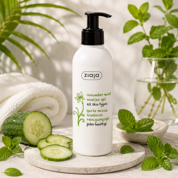 🥒🌿 Gelée Micellaire Purifiante Concombre & Menthe Ziaja – Tous Types de Peaux 🌿🥒