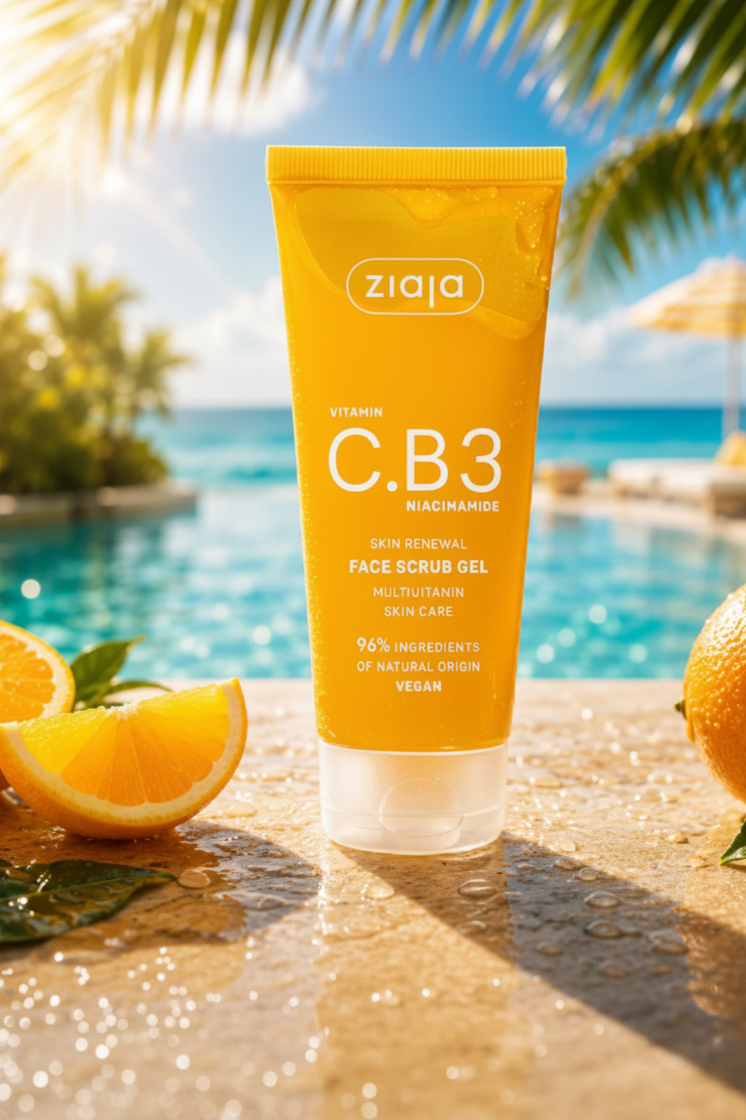 🍊✨ Gel Gommant Visage Vitamine C + Vitamine B3 (Niacinamide) Ziaja ✨🍊