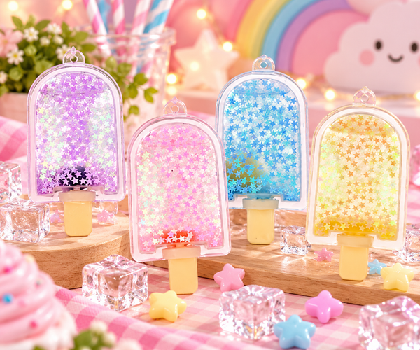 Squishy Glace Kawaii en Gel Pailleté – 4 Modèles Assortis