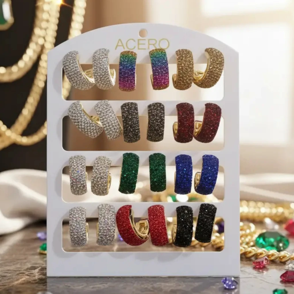 Boucles d’oreilles glamour Strass