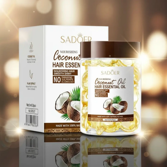 (Précommande) 💎 Huile Essentielle à la Noix de Coco 100% Naturelle 30 Capsules – SADOER (Soin Réparateur & Brillance) 🌴