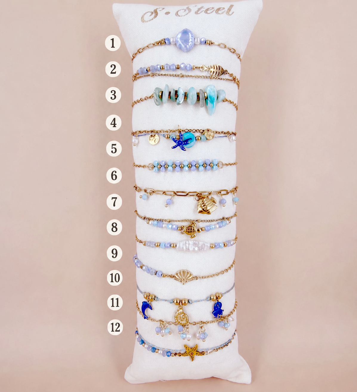 Bracelet océan en acier Inoxydable au choix