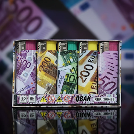 Briquets QBAK® – Collection “Euro Money”