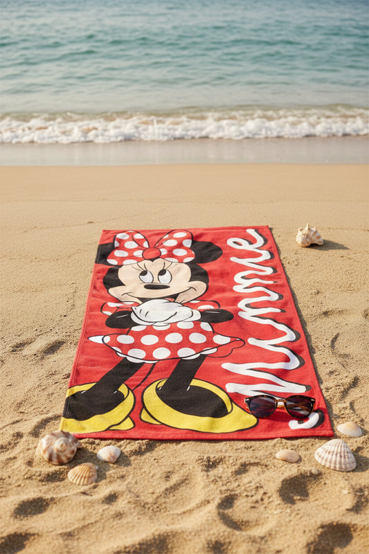(Précommande) Serviette de plage Minnie 70x140cm (Séchage rapide)