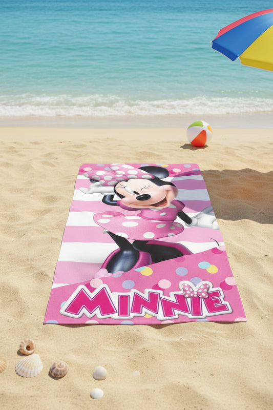 (Précommande) Serviette de plage Minnie 70x140cm (Séchage rapide)