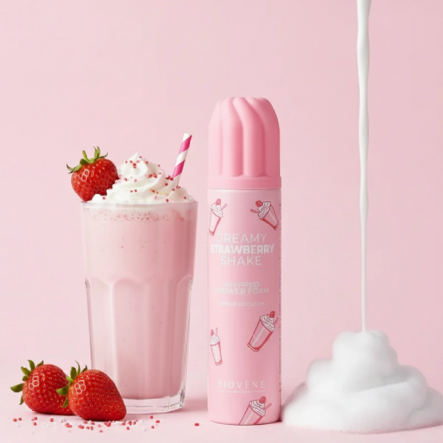 🍓🥤 Mousse de douche chantilly - Milkshake Fraise (250ml)