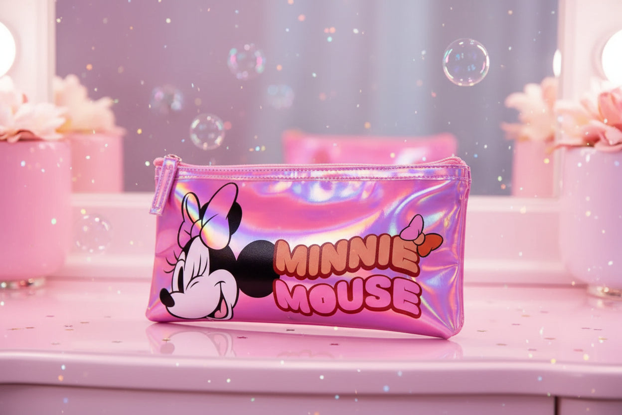 (Précommande) Trousse de toilette et étui à crayons Minnie irisé