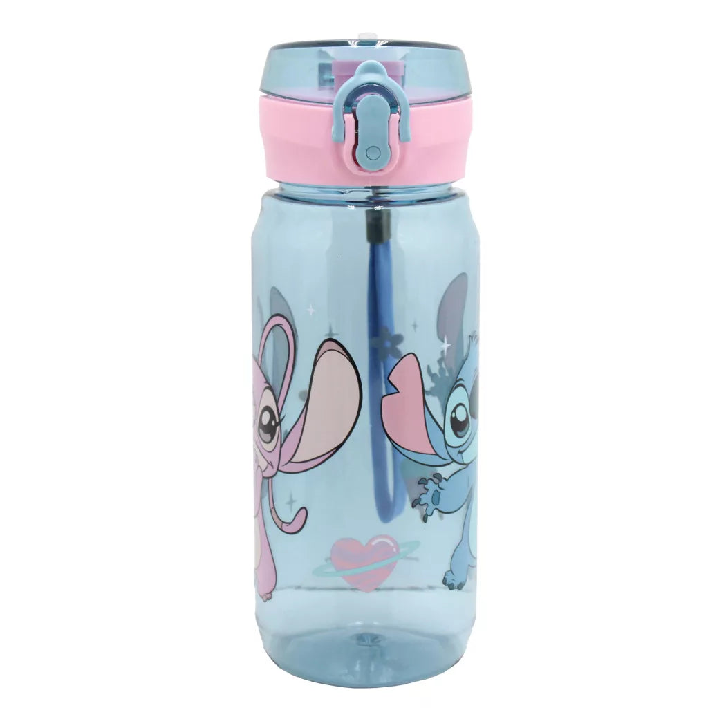 (Précommande) Bouteille d'eau en plastique Disney Lilo et Stitch avec clip 600 ml