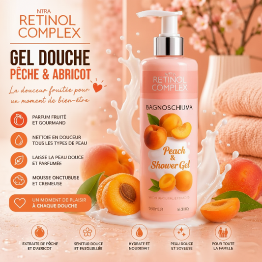 Gel Douche Pêche & Abricot Retinol Complex – 500 ml