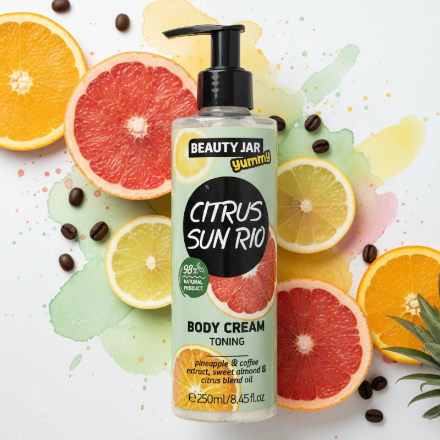 (Précommande) 🍊 Crème Corporel CITRUS SUN RIO – Beauty Jar 250 ml – 98 % d’ingrédients naturels