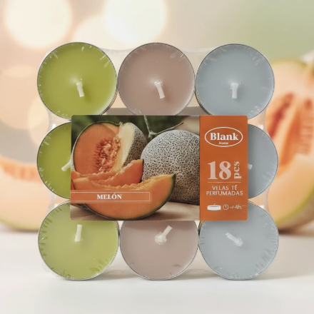 (Précommande) Paquets de 18 Petites Bougies- Parfum Melon