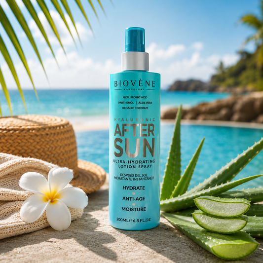☀️ Spray Après-Soleil Ultra-Hydratant à l’Acide Hyaluronique – Biovène Barcelona – 200 ml