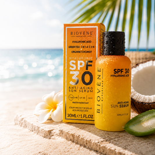 (Précommande) ✨ Sérum Solaire SPF30 Anti-Âge à l’Acide Hyaluronique – Biovène Barcelona – 30 ml