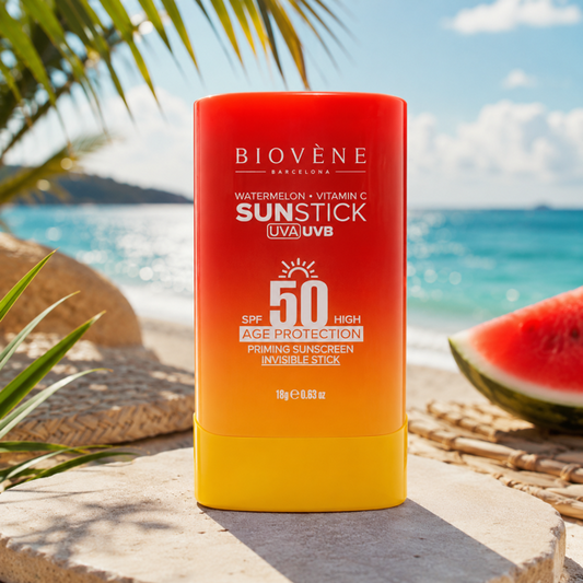 (Précommande) 🩷 Stick Solaire Invisible SPF50 Pastèque & Vitamine C – Biovène Barcelona