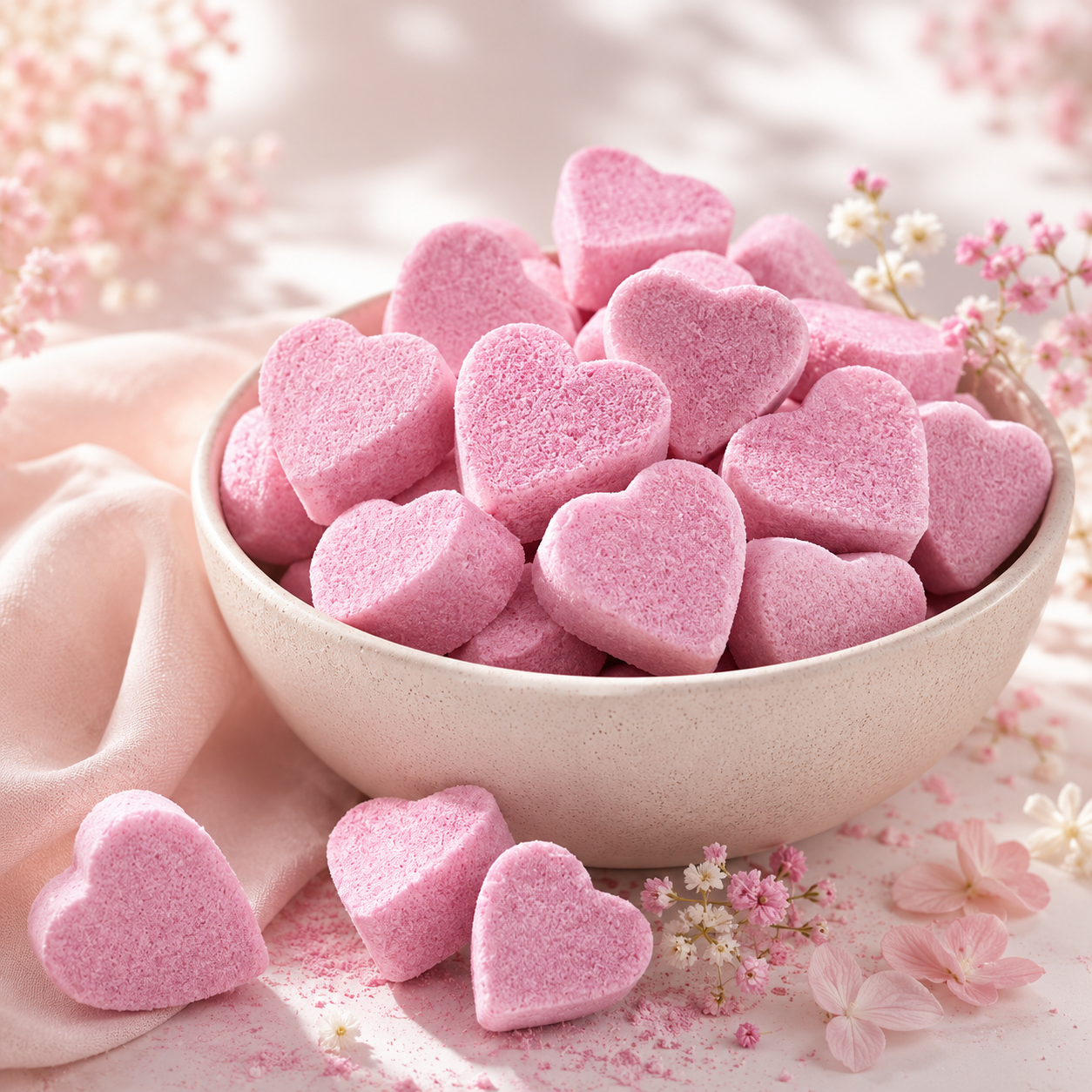 💖 Mini Cœur de Bain Effervescent Framboise (à l’unité)