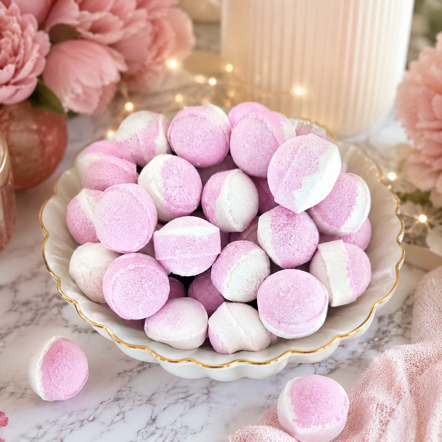🍒 Mini-billes effervescentes bicolores – Parfum Cerise 🍒 (à l’unité)