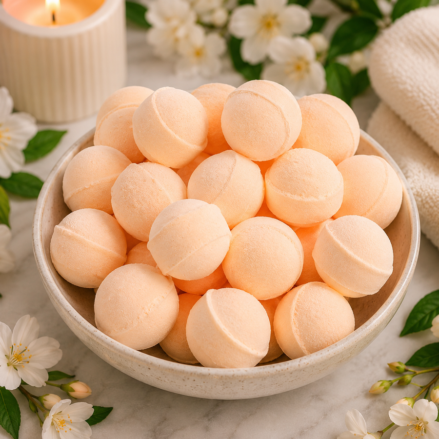 🍊 Mini-billes effervescentes – Parfum Pamplemousse 🍊(à l’unité)