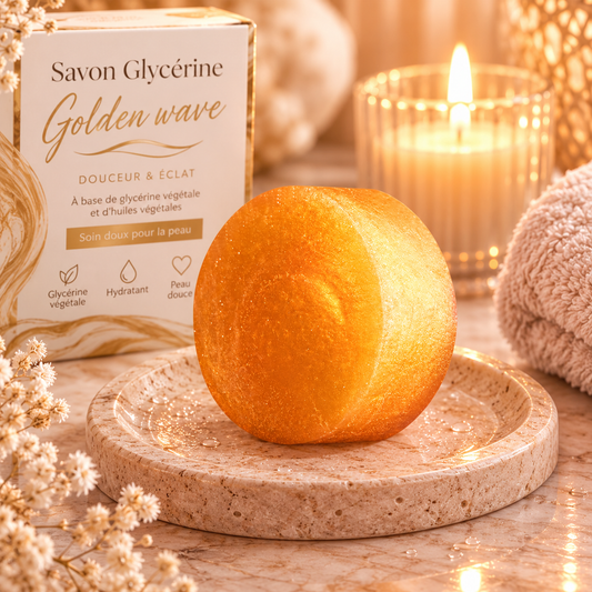 ✨ Savon à la Glycérine Végétale – Golden Wave ✨ (one million)