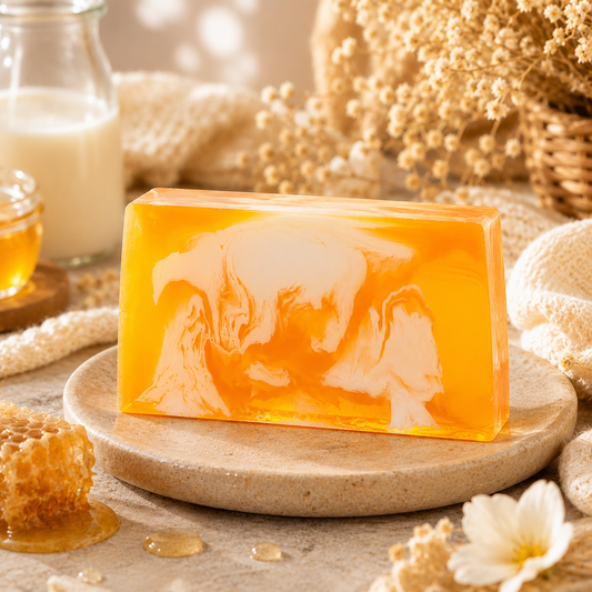 🍯 Savon à la Glycérine Végétale – Lait & Miel 🍯