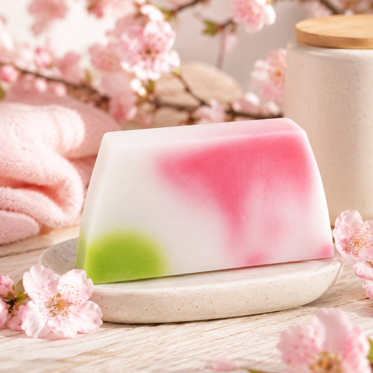 🌸 Savon à la Glycérine Végétale – Fleur de Cerisier 🌸
