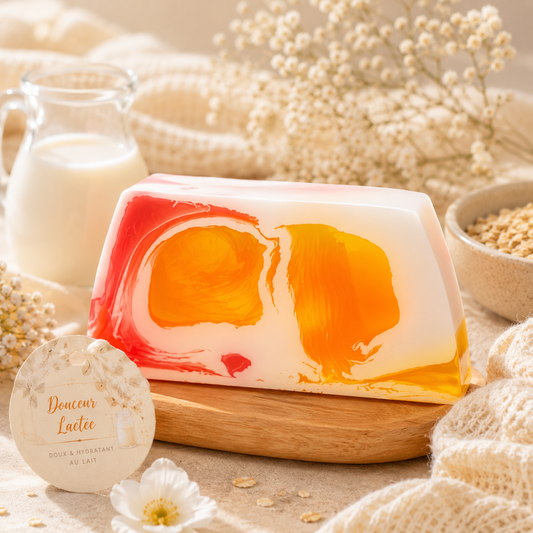 🥛 Savon à la Glycérine Végétale – Douceur Lactée 🥛