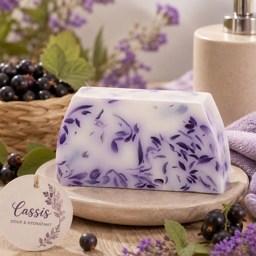 🫐 Savon à la Glycérine Végétale – Cassis (100 g) 🫐
