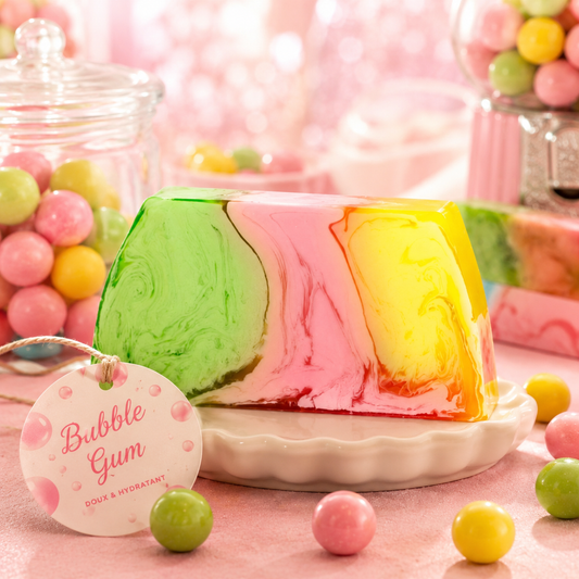 🍬 Savon à la Glycérine Végétale – Bubble Gum 🍬