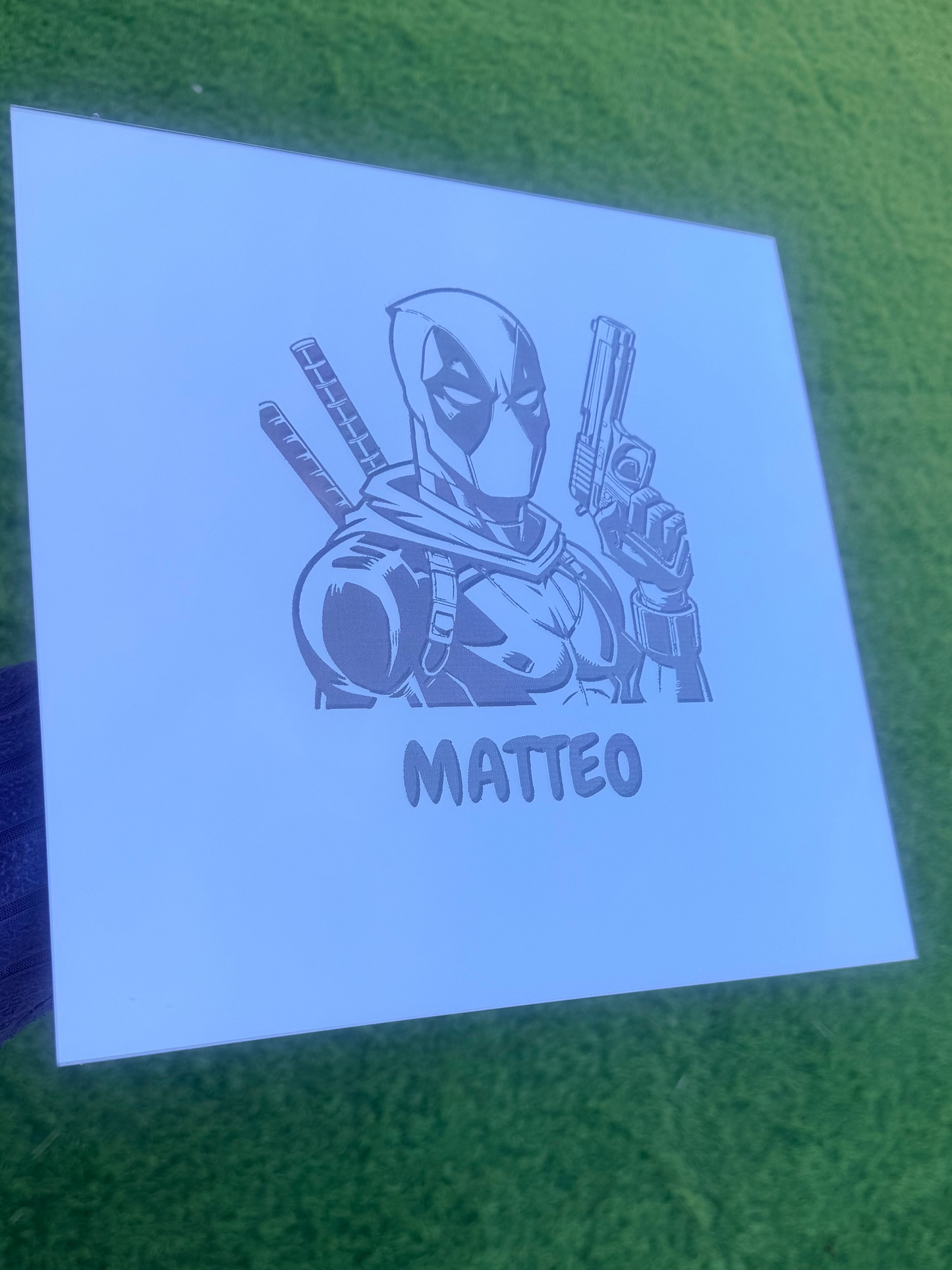 Gravure miroir Deadpool 30x30cm