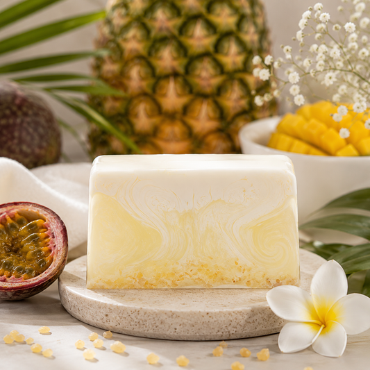 🍍🥥 Savon à la Glycérine Végétale – Cocktail de Fruit 🍹