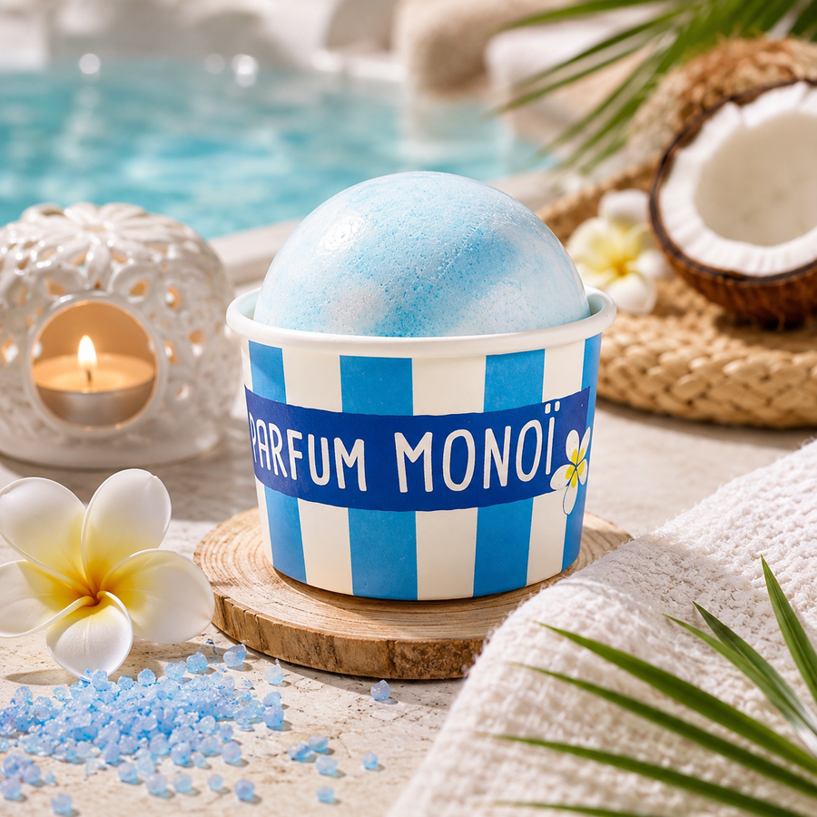 Bombe de bain 100 gr - Carnaval - Senteur Monoï