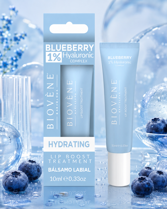 Baume à lèvres hydratant Blueberry à l’acide hyaluronique 1 % – Biovène Barcelona – 10 ml