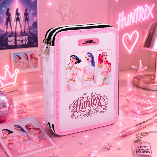 (Précommande) Trousse à crayons double compartiment rose K-pop Demon Hunters