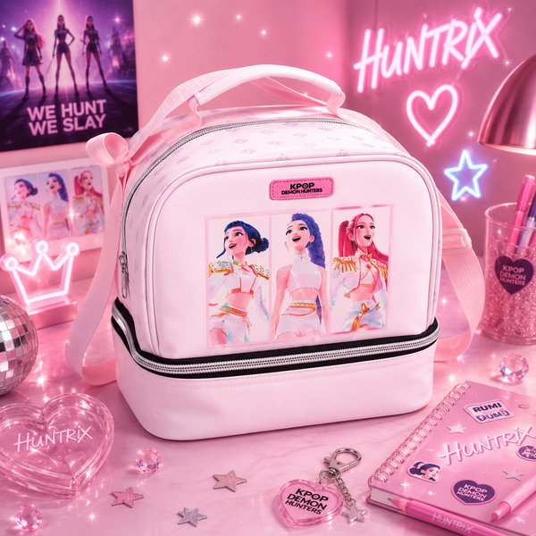 (Précommande) Sac à lunch isotherme rose K-pop Demon Hunters 21 cm