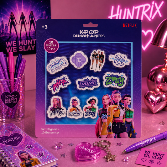 (Précommande) Lot de 10 gommes en forme de Hunterx, inspirées des chasseurs de démons Kpop.