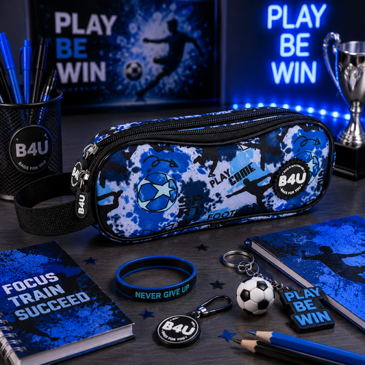 (Précommande) Trousse à crayons Football Be Winner à 2 compartiments 21 cm
