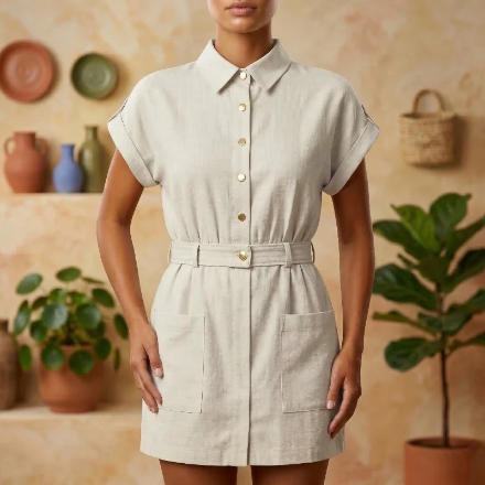 (Précommande) Tunique Femme en Mélange Lin & Coton – Style Bohème Chic