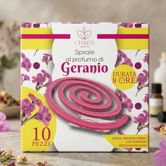 (Précommande) Boite D’Encens en spirale GERANIUM (x10) – Anti-insectes