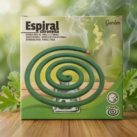 (Précommande) Boite de 10 Spirales Extérieures Anti-moustiques Parfumées à la Citronnelle + Support