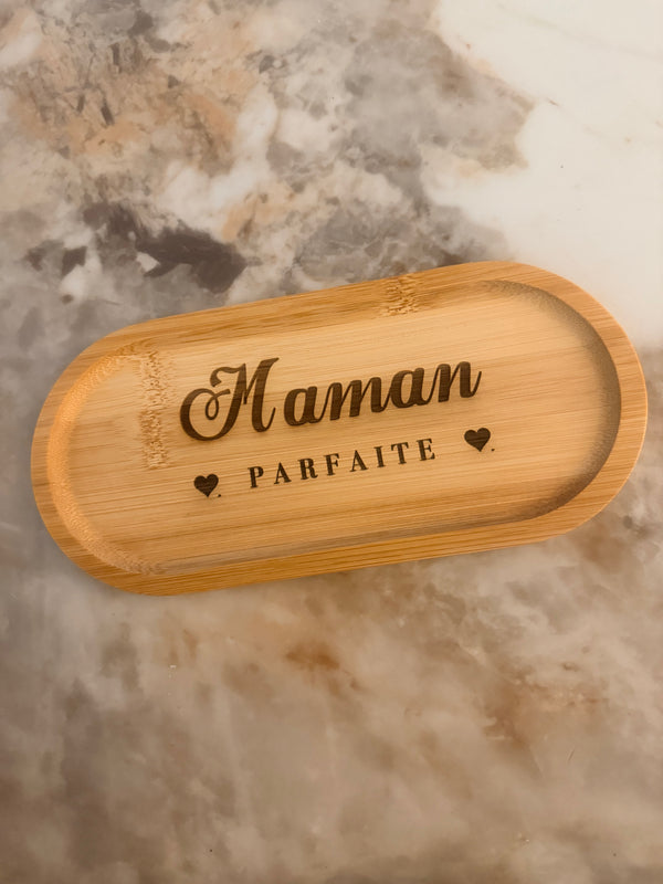 Plateau en bambou personnalisé 16x8cm