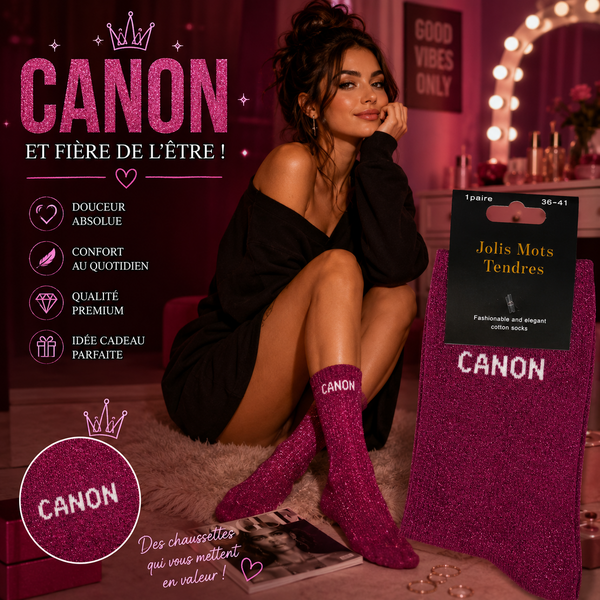 Chaussettes “Canon” Roses – Jolis Mots Tendres