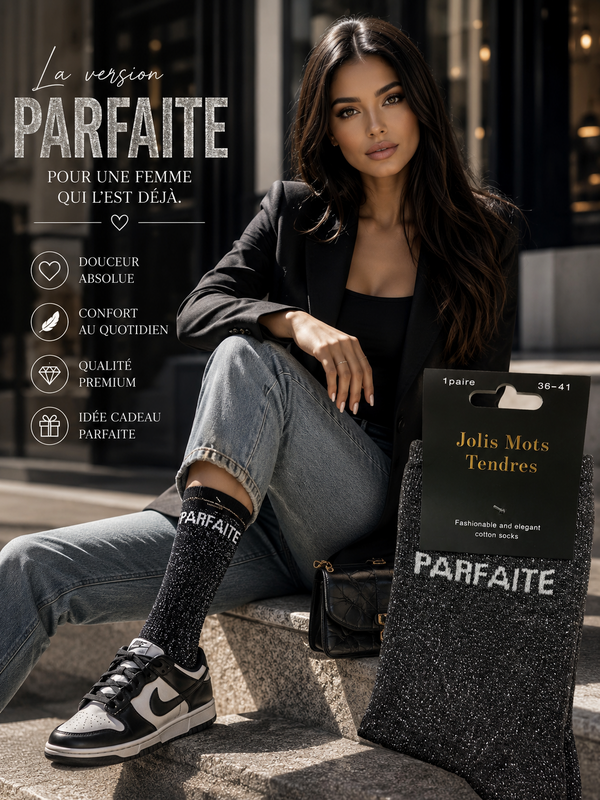 Chaussettes "Parfaite" Noires – Jolis Mots Tendres