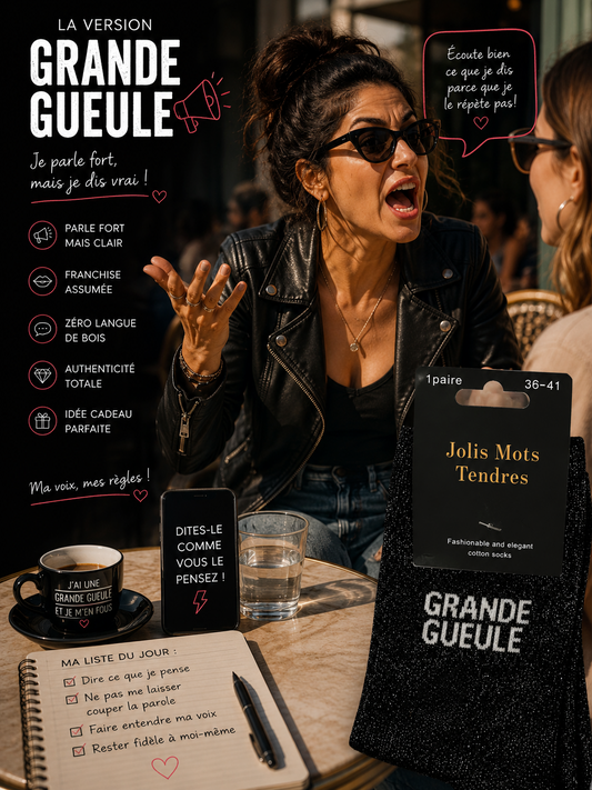 Chaussettes “Grande Gueule” Noires Pailletées