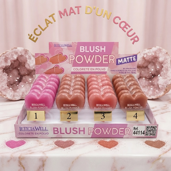 Blush poudre Matte “Cœur” par LETICIA WELL – Un Teint Frais et Velouté