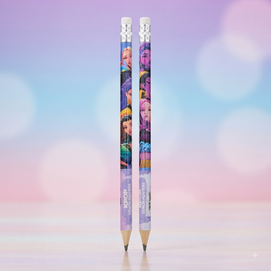 Crayon Graphite HB K-Pop Demon Hunters avec Gomme 💜✨