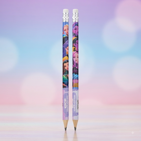 Crayon Graphite HB K-Pop Demon Hunters avec Gomme 💜✨