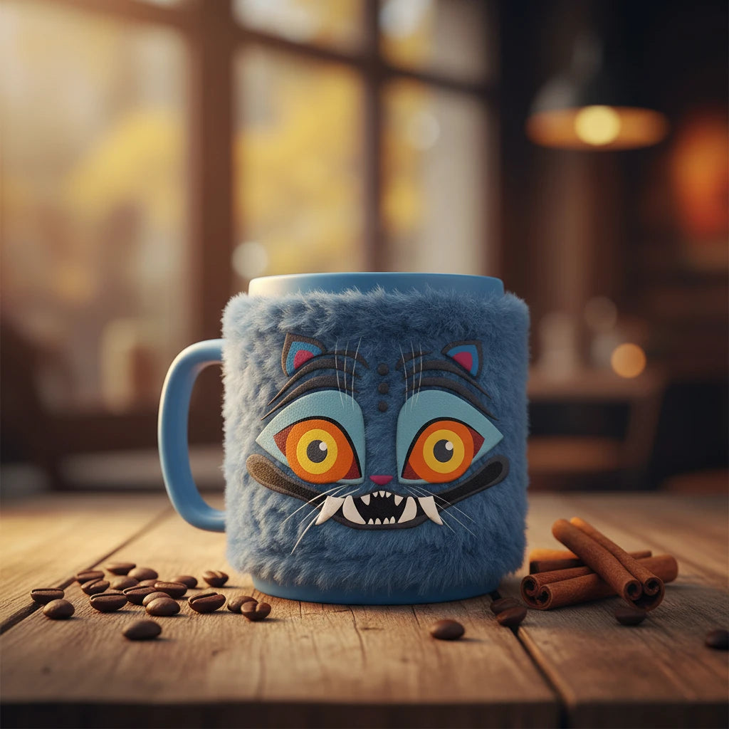 (Précommande) Mug en porcelaine K-pop Demon Hunters Derpy en peluche amovible, 440 ml (15,5 oz), dans un coffret cadeau